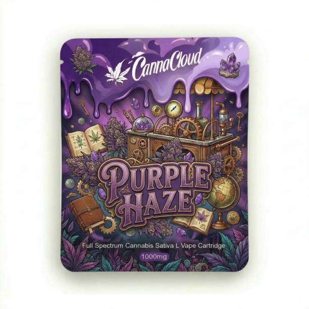 1000mg Full Spectrum Cannabis Sativa L Vape Cartridge Contains THC - Purple Haze in UK
