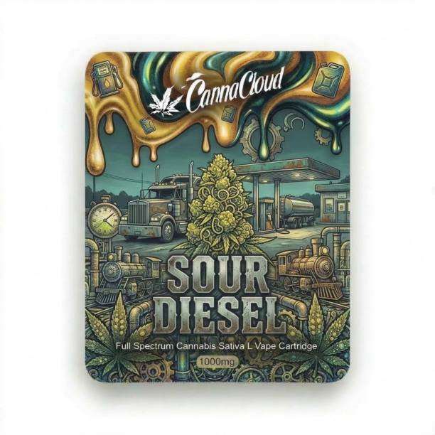 1000mg Full Spectrum Cannabis Sativa L Vape Cartridge Contains THC - Sour Diesel in UK