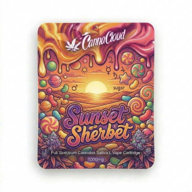 1000mg Full Spectrum Cannabis Sativa L Vape Cartridge Contains THC - Sunset Sherbet in UK