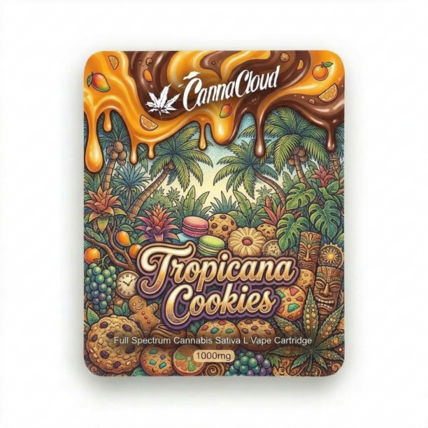 1000mg Full Spectrum Cannabis Sativa L Vape Cartridge Contains THC - Tropicana Cookies in UK